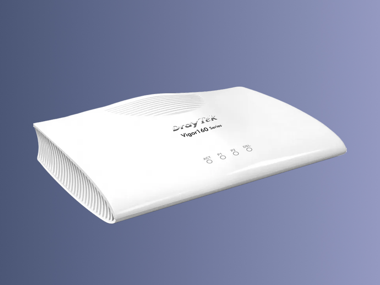 DrayTek Vigor-Router, freigestellt vor blauem Hintergrund