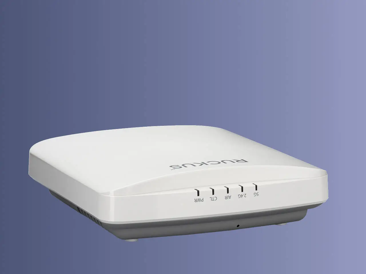 Weißer RUCKUS Indoor Access Point der R-Serie mit Status-LEDs